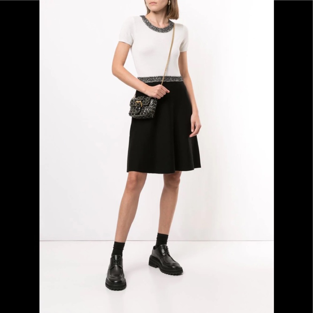 NWT Paule Ka Crochet Piping Knitted $685 Dress